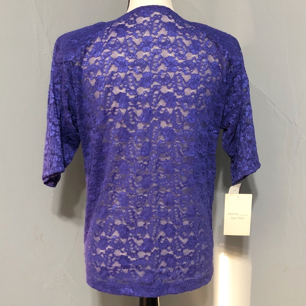 Vintage Sheer Madness Purple Lace Top - Picture 3 of 4